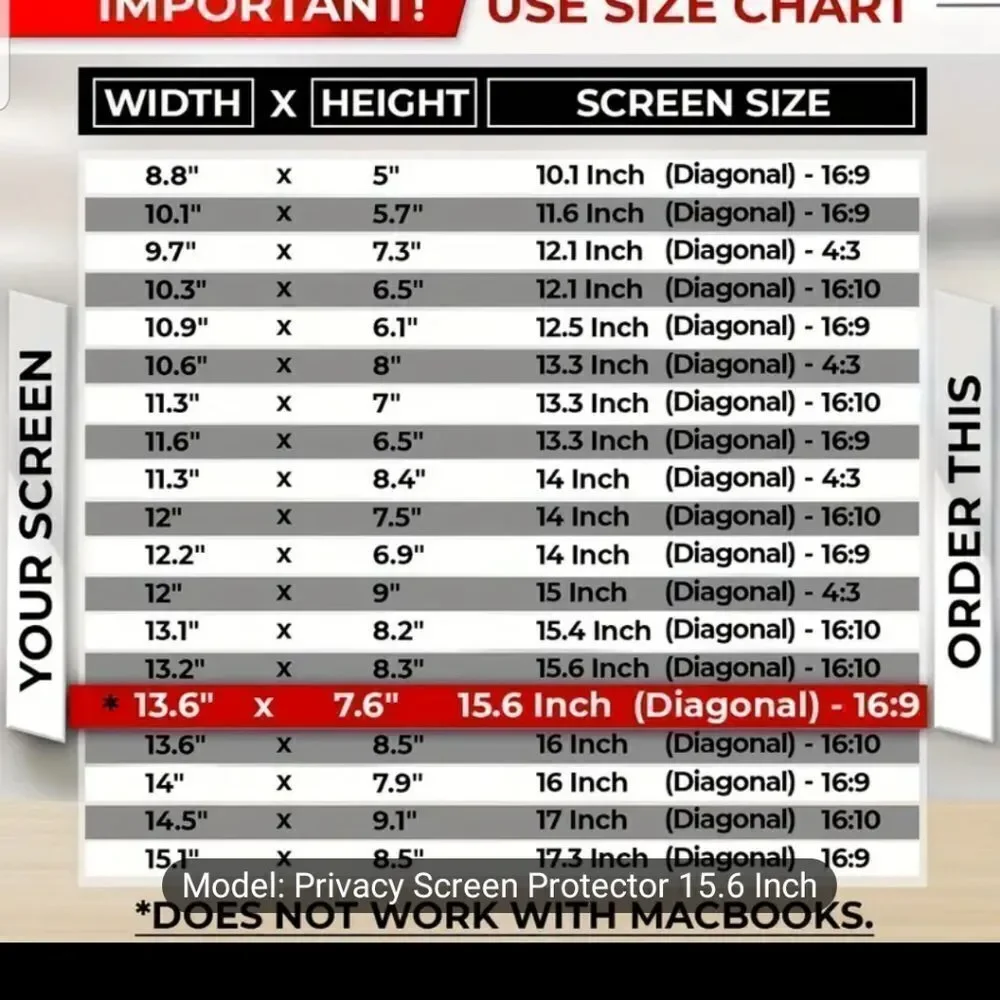 15.6-Inch Privacy Screen Protector for Laptops